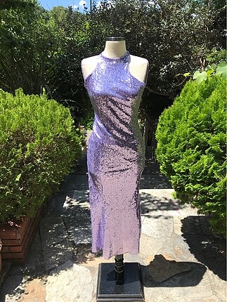 Vintage Love Halter Yaka Pullu Elbise