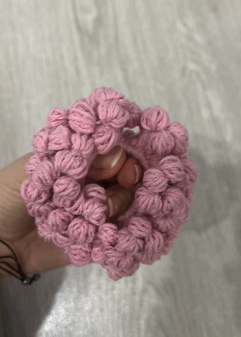 Pembe Örgü Kadın Saç Tokası - Görsel 2