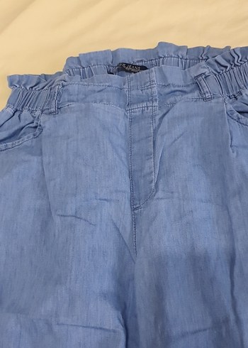 LC Waikiki Kadın Mavi Bol Kesim Midi Denim Pantolon