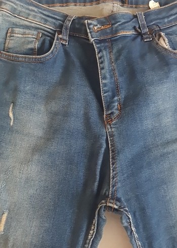 Diğer Kadın Lacivert Bol Kesim Midi Kot Pantolon