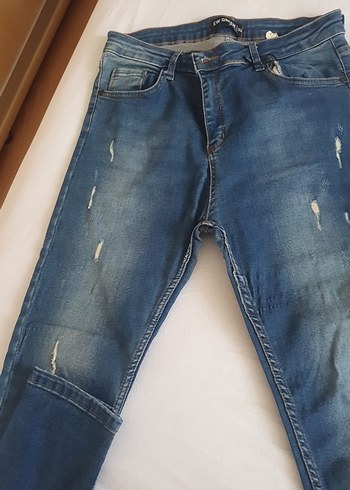 Kadın Lacivert Bol Kesim Midi Kot Pantolon