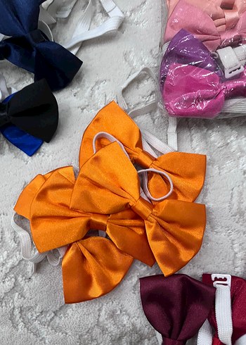 Çocuk Elastik Bağlamalı Renkli Papyon - Görsel 5