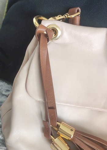 Desa Bej Deri Püsküllü Kadın Çanta - Görsel 9