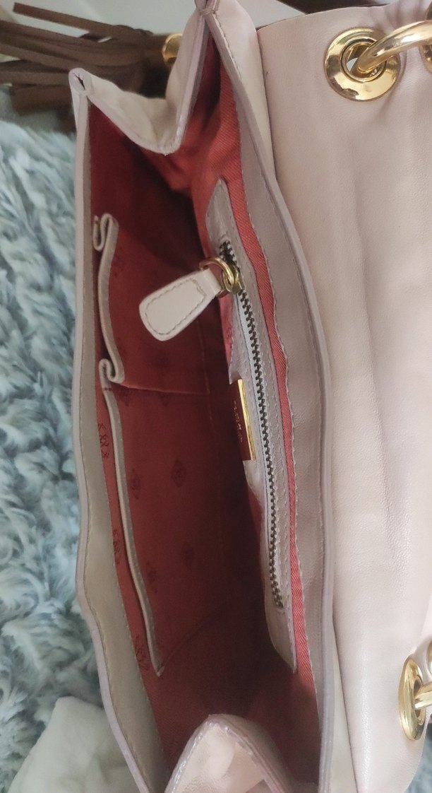 Desa Bej Deri Püsküllü Kadın Çanta - Görsel 5