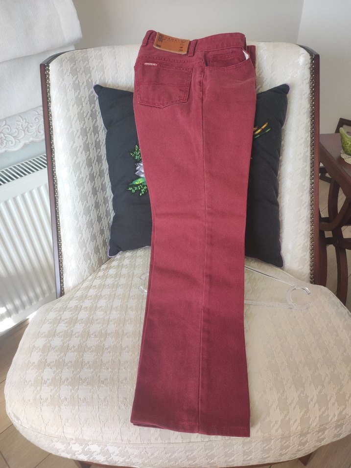 Bordo Jordache Amerikan orijinal kışlık  kot pantolon - Görsel 4