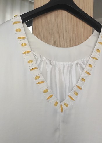 Beyaz Midi Abiye Elbise - Görsel 4