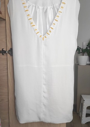 Beyaz Midi Abiye Elbise - Görsel 2