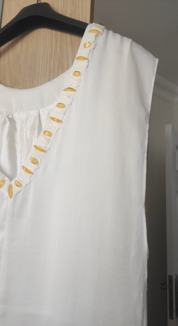 Beyaz Midi Abiye Elbise - Görsel 5