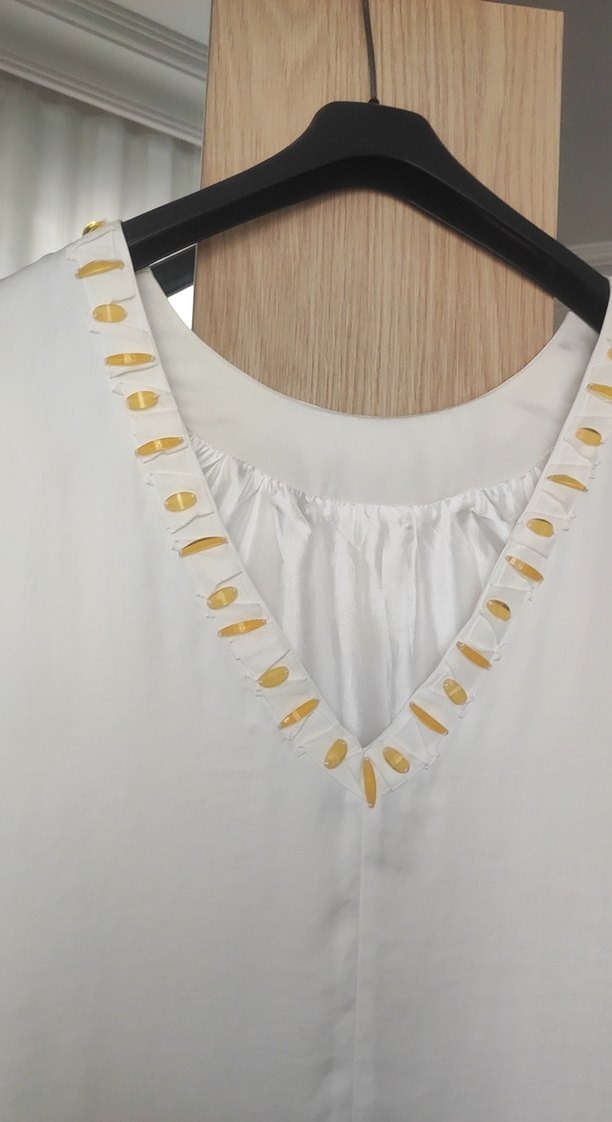 Beyaz Midi Abiye Elbise - Görsel 4