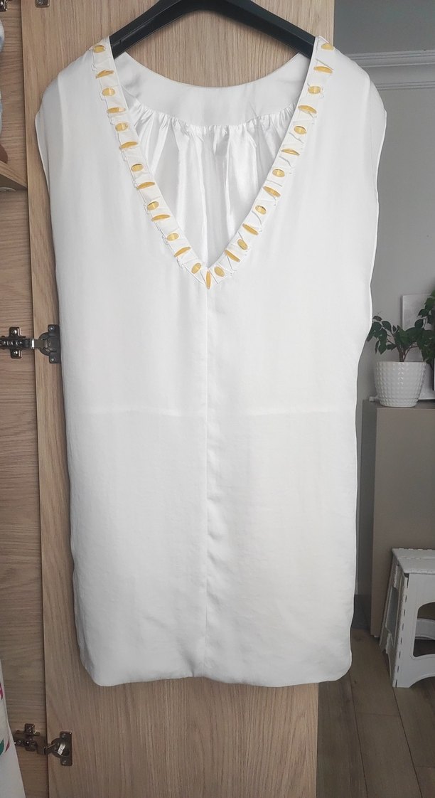 Beyaz Midi Abiye Elbise - Görsel 2