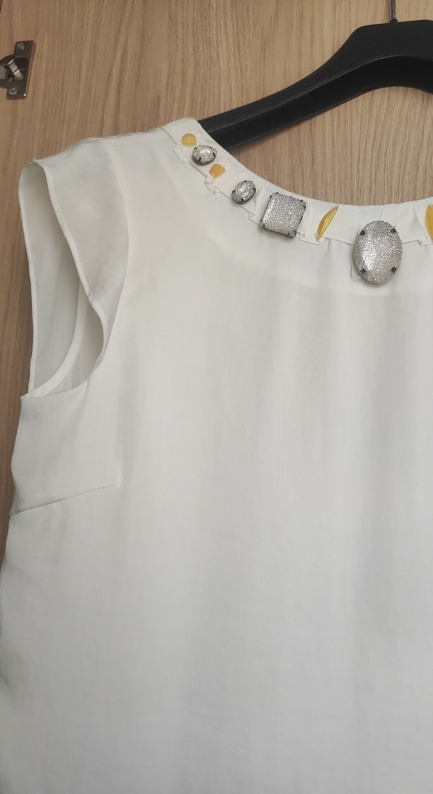 Beyaz Midi Abiye Elbise - Görsel 3