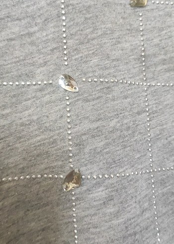 Network, Parlak taş işlemeli gri tişört - Görsel 7