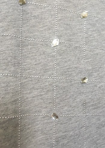 Network, Parlak taş işlemeli gri tişört - Görsel 6