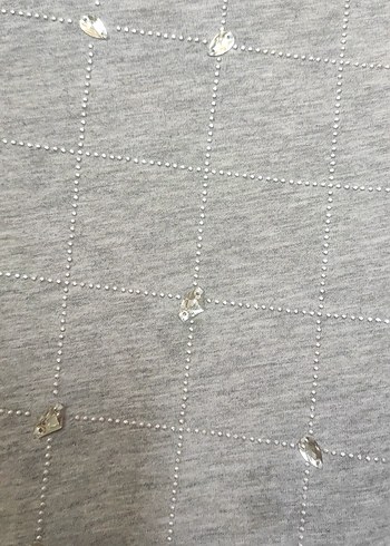 Network, Parlak taş işlemeli gri tişört - Görsel 5
