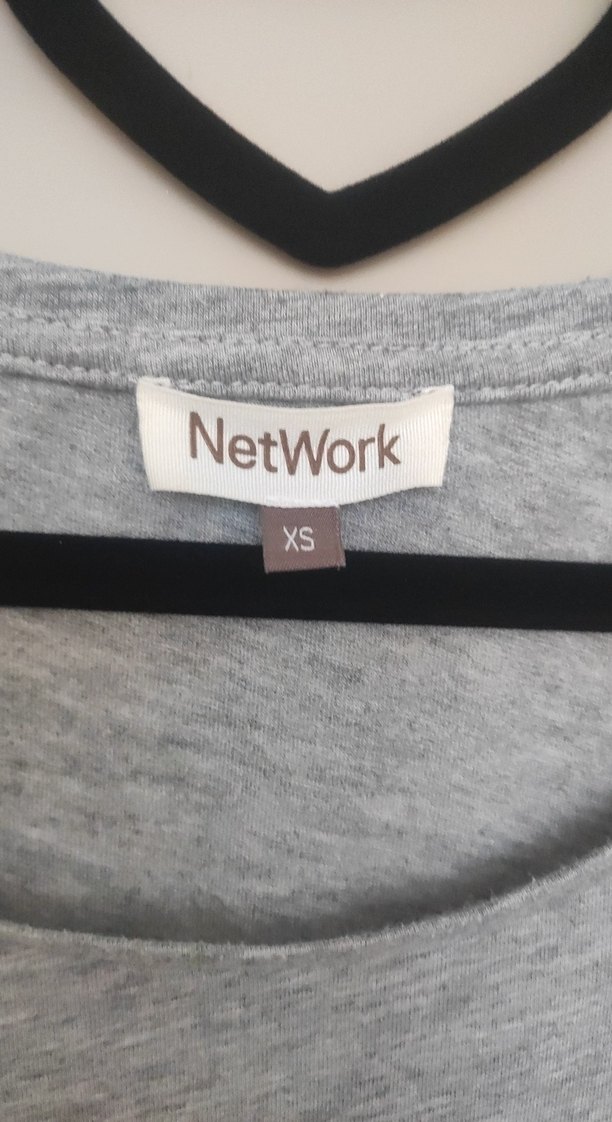 Network, Parlak taş işlemeli gri tişört - Görsel 3