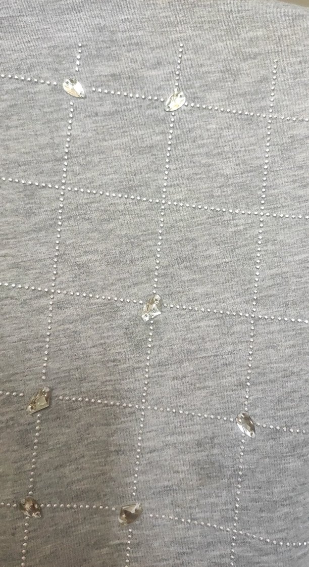 Network, Parlak taş işlemeli gri tişört - Görsel 5