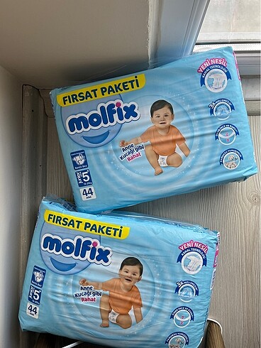 Molfix 5 plus bebek bezi 2 paket 88 adet