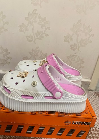 Pembe Platform Topuklu Kadın Terlik Velcro