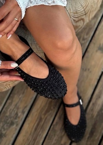 Beymen Siyah Yılan Desenli Platform Topuklu Kadın Babet