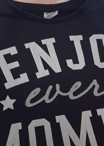 Erkek Siyah Baskılı Pamuklu Sweatshirt - Görsel 2