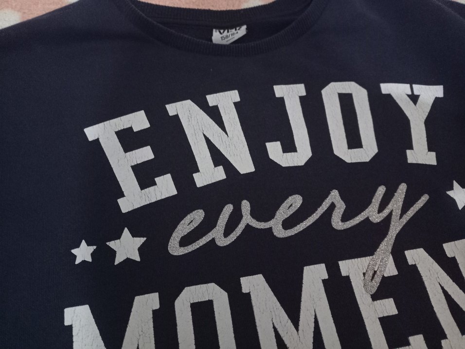 Erkek Siyah Baskılı Pamuklu Sweatshirt - Görsel 2