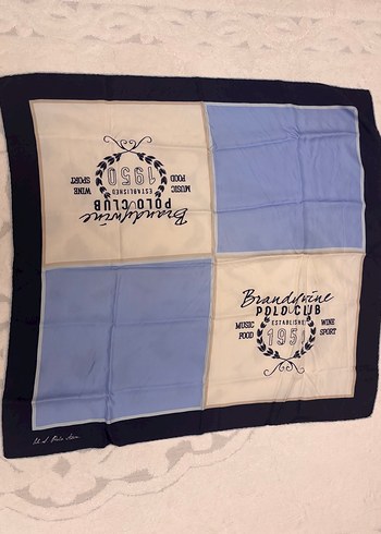 U.S Polo Assn. Lacivert Kenarli Polo Club Kare Esarp