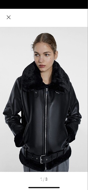 Stradivarius Suni Deri Pilot Ceket