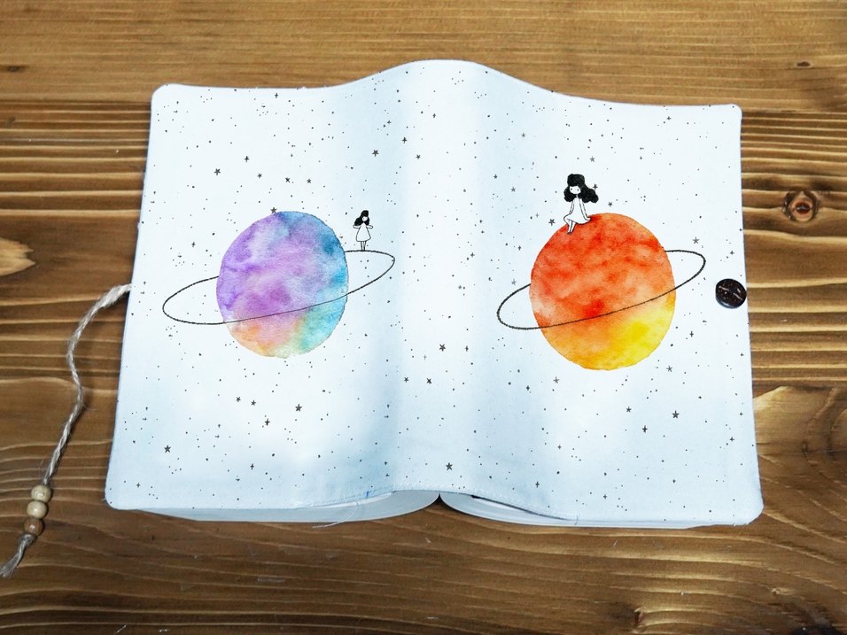 Kitap kılıfı 
Turuncu Yıldızlı Gezegenli kitap kılıfı - Görsel 5