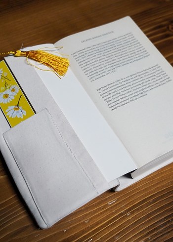 Pastel Sarı Papatya Desenli kitap kılıfı - Görsel 3