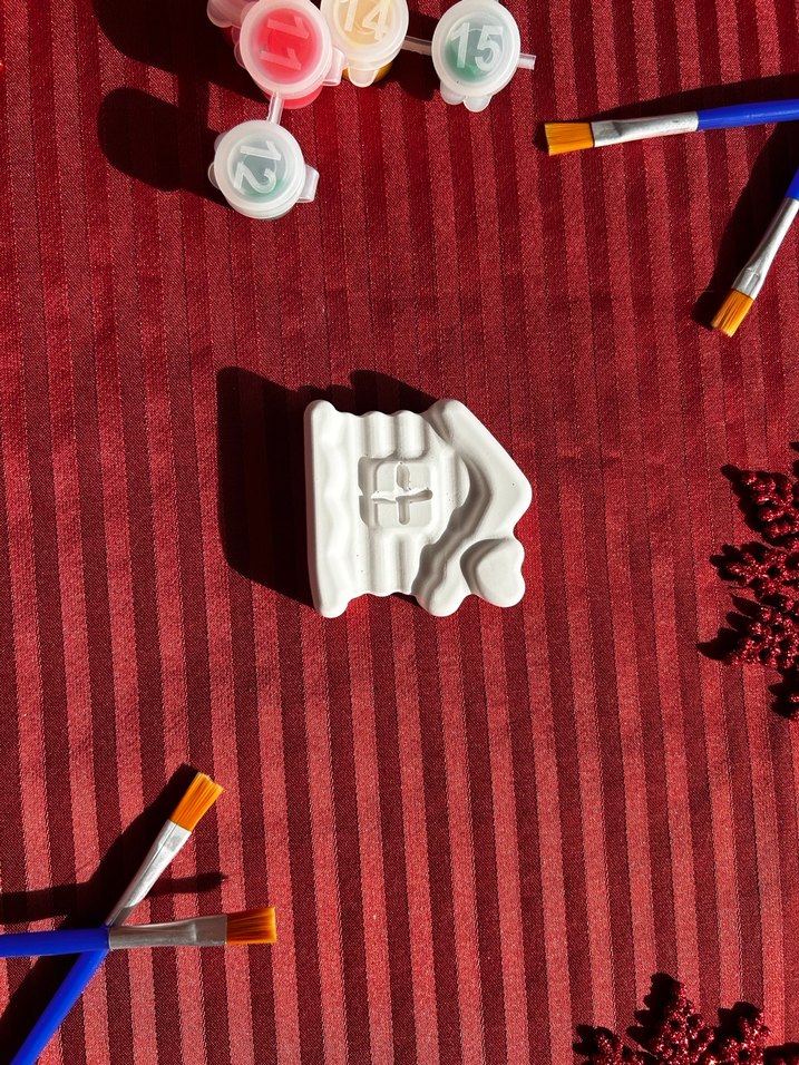 Beyaz Seramik Boyama Seti ve Fırça 1 set 2 figür - Görsel 3