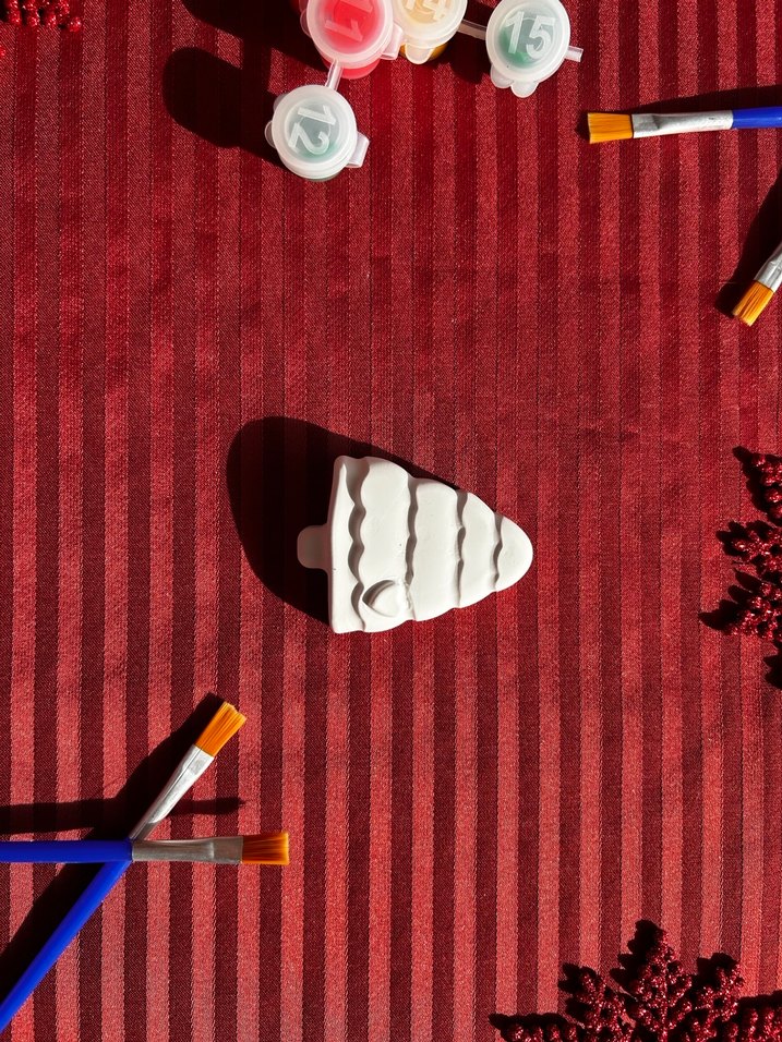 Beyaz Seramik Boyama Seti ve Fırça 1 set 2 figür - Görsel 2