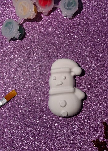 Beyaz Yılbaşı Figürleri Boyama Seti 3 set 6 figür - Görsel 9