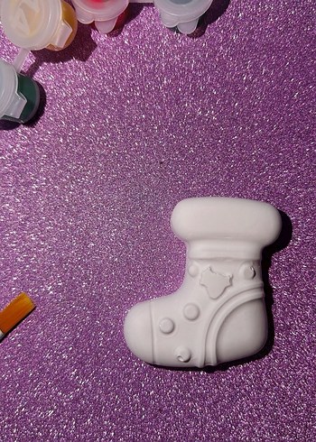 Beyaz Yılbaşı Figürleri Boyama Seti 3 set 6 figür - Görsel 13