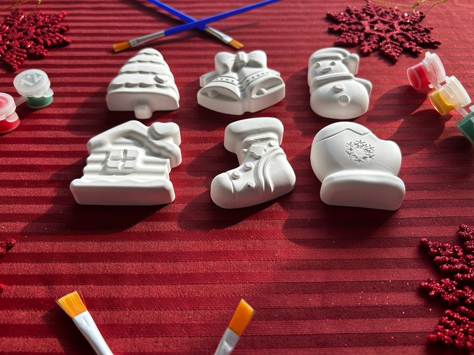 Beyaz Yılbaşı Figürleri Boyama Seti 3 set 6 figür - Görsel 2