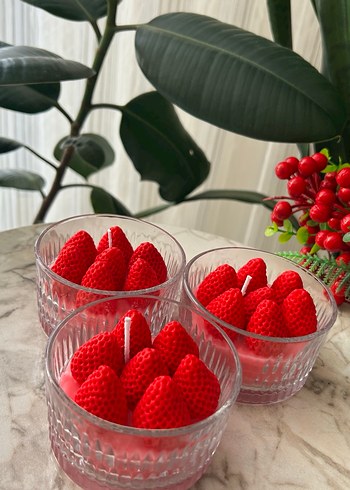 Kırmızı Renkli Meyve Görünümlü Mum - Görsel 4