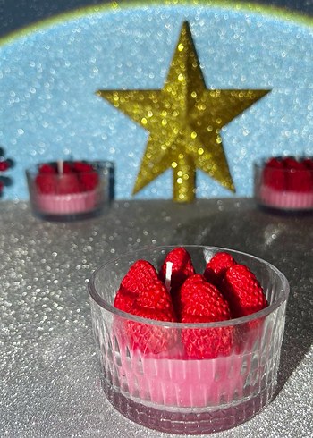 Kırmızı Renkli Meyve Görünümlü Mum - Görsel 5