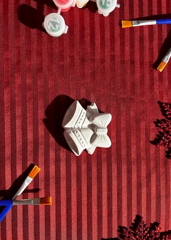 Taş boyama seti 
Beyaz Noel Temalı Boyama Seti 1 paket 2 figür - Görsel 2