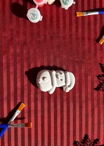 Taş Boyama Seti Karakterli Beyaz 1 set 2 figür - Görsel 3