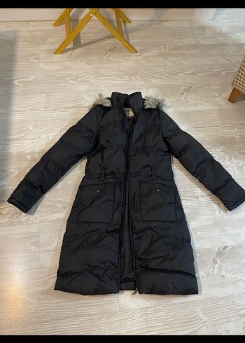 Siyah Kürklü Uzun Kadın Kışlık Mont tiffany mont kadın mont