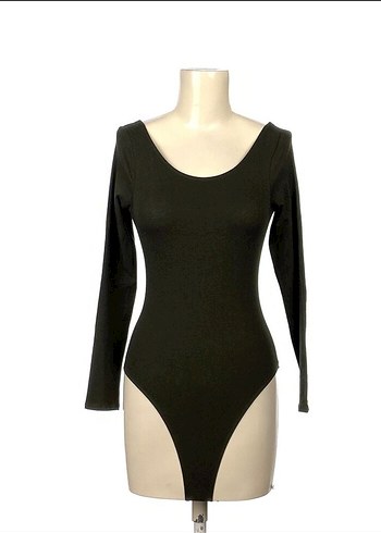 H&m body hm sırt dekolteli body bodysuit haki
