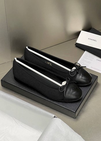 Chanel Siyah Stiletto Topuklu Kadın Babet