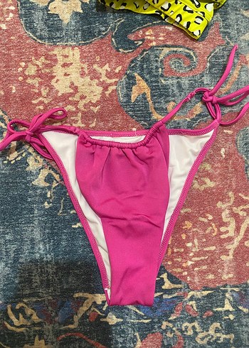 s Beden Renkli Bağcıklı Mini Bikini Takımı brazilian bikini altı