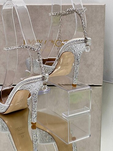 37 Beden Jimmy choo parıltılı taşlı topuklu ayakkabı