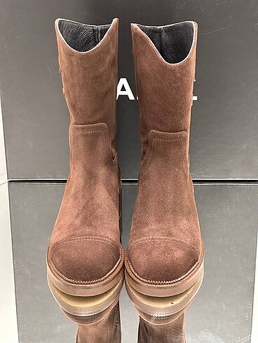37 Beden kahverengi Renk Chanel kovboy bot çizme ayakkabı