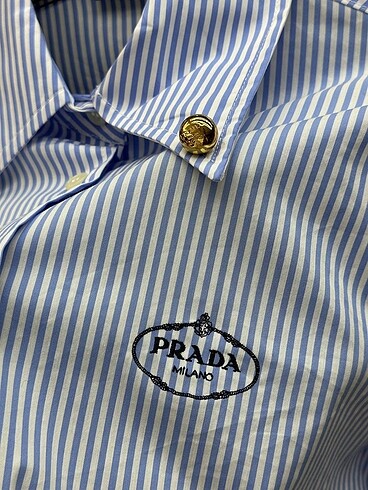 s Beden mavi Renk Prada çizgili gömlek prada gömlek