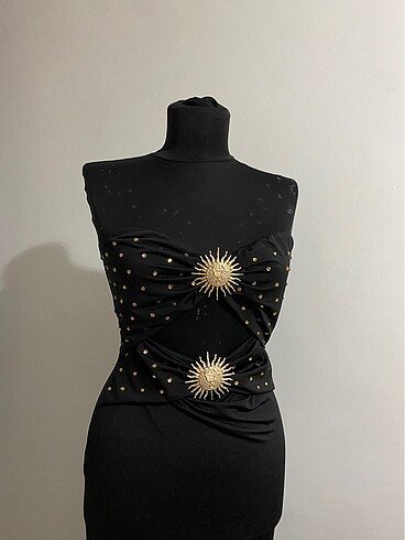 Zeynep tosun siyah elbise straplez elbise zeynep tosun trendyol  - Görsel 6