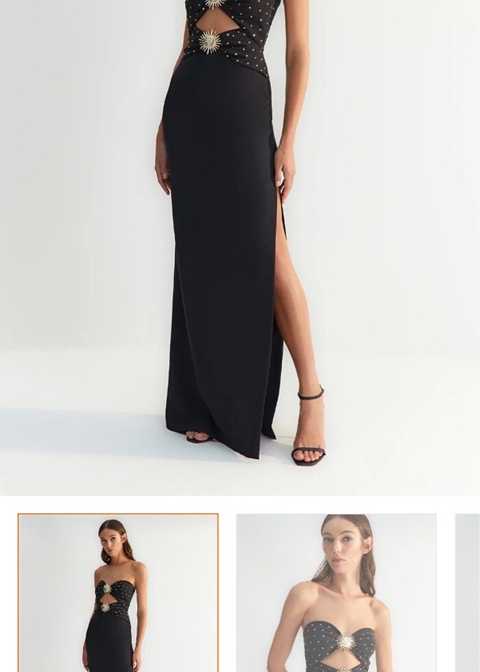 Zeynep tosun siyah elbise straplez elbise zeynep tosun trendyol  - Görsel 2