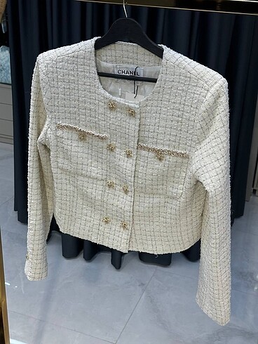 Chanel düğmeli ceket chanel ceket chanel kısa blazer