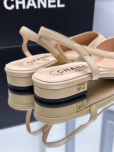 37 Beden ten rengi Renk Chanel sandalet chanel babet ayakkabı chanel sandal