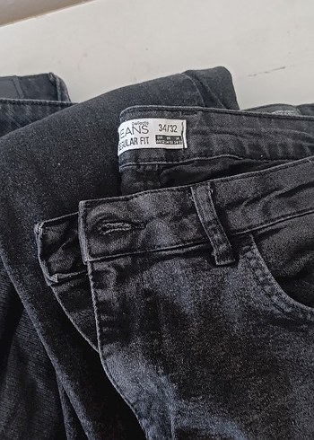 Siyah erkek Slim Fit Denim Jeans